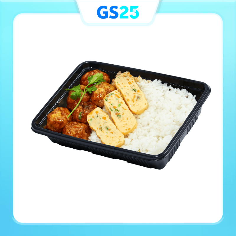 Cơm thịt viên sốt teriyaki